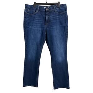Lee Regular Fit Straight Leg Mid Rise Jeans 40" Waist Blue Medium Wash Denim